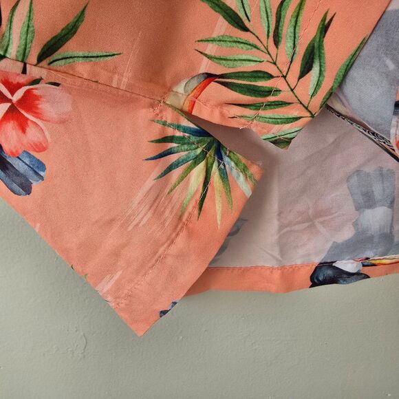 NWT Uzzi Amphibious Gear Hawaiian Button Up Shirt Toucan Coral Vaca Resort Beach - Picture 5 of 10